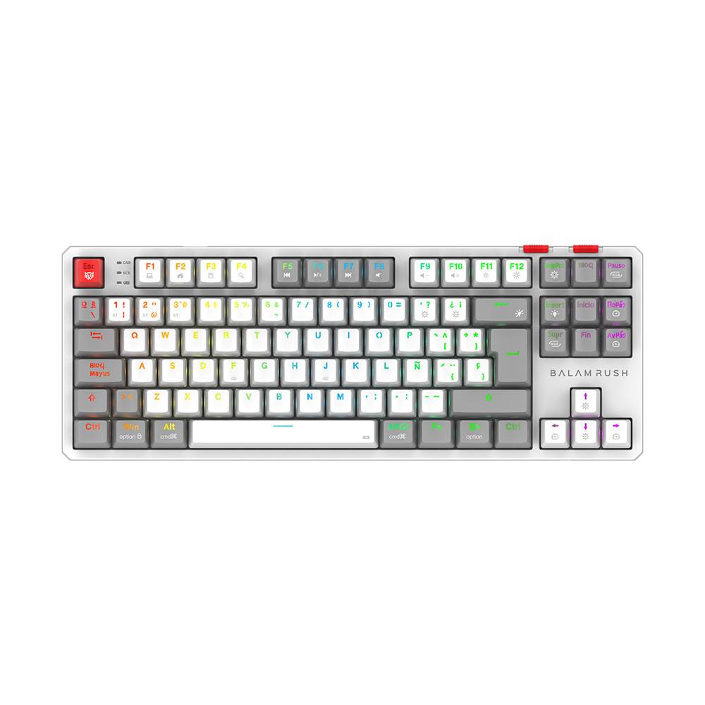 Teclado Gamer Inalámbrico Balam Rush GK990 Legend Series - RGB, Blanco/Gris