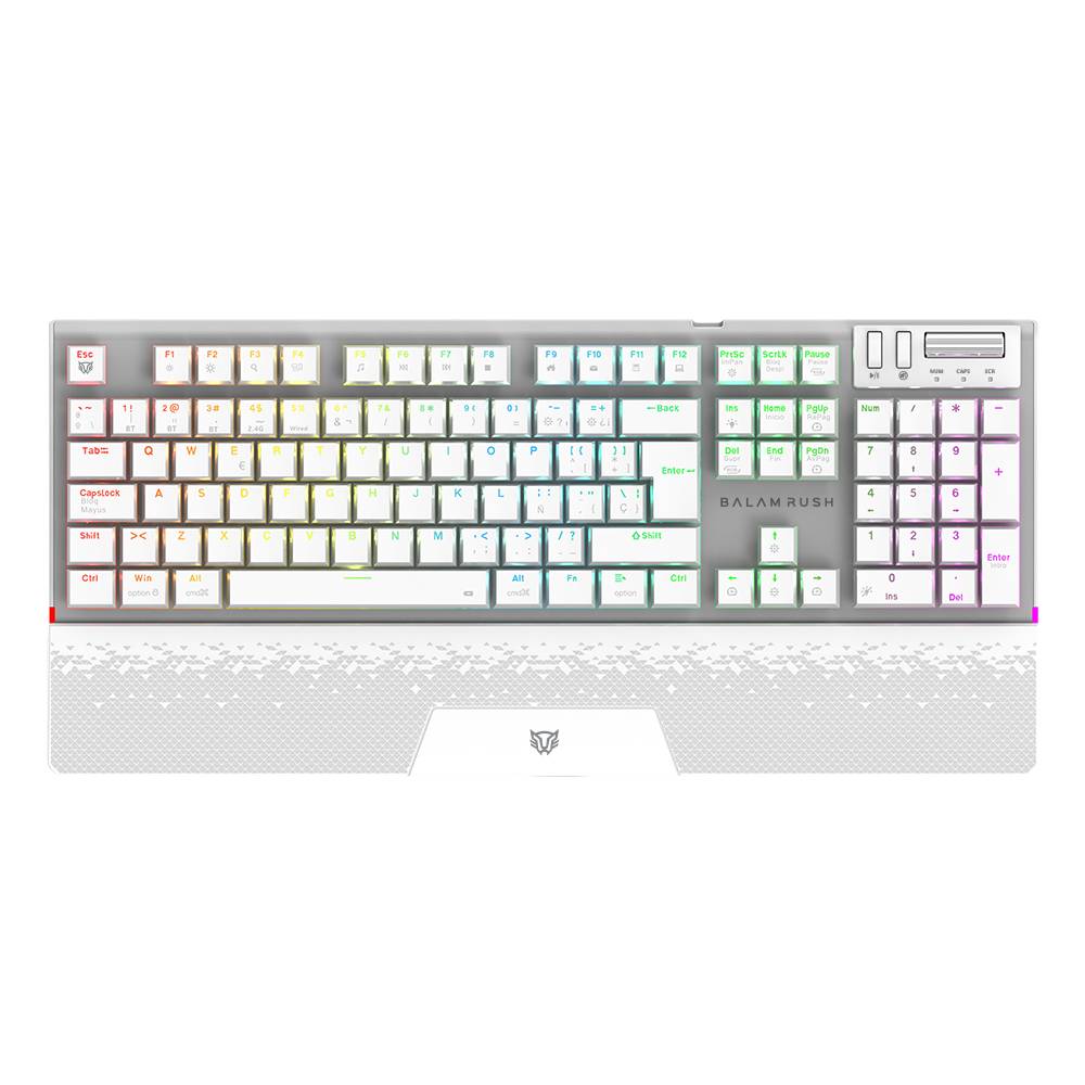 Teclado Gamer Inalámbrico Balam Rush GK9791 - Conecta 5 Dispositivos, Blanco Imagen principal del producto