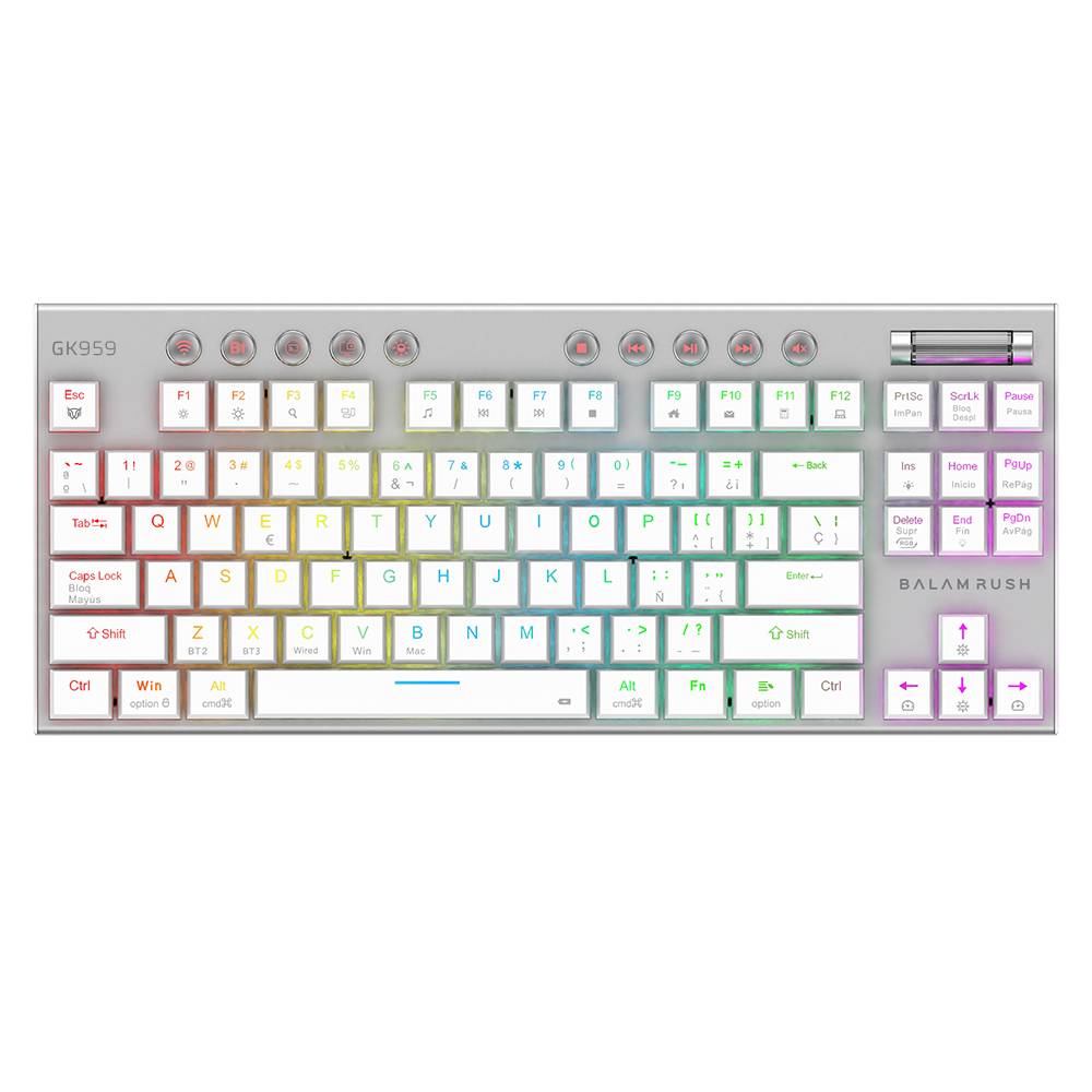 Teclado Gamer Inalámbrico Balam Rush GK959 - Multidispositivo, Blanco Imagen principal del producto