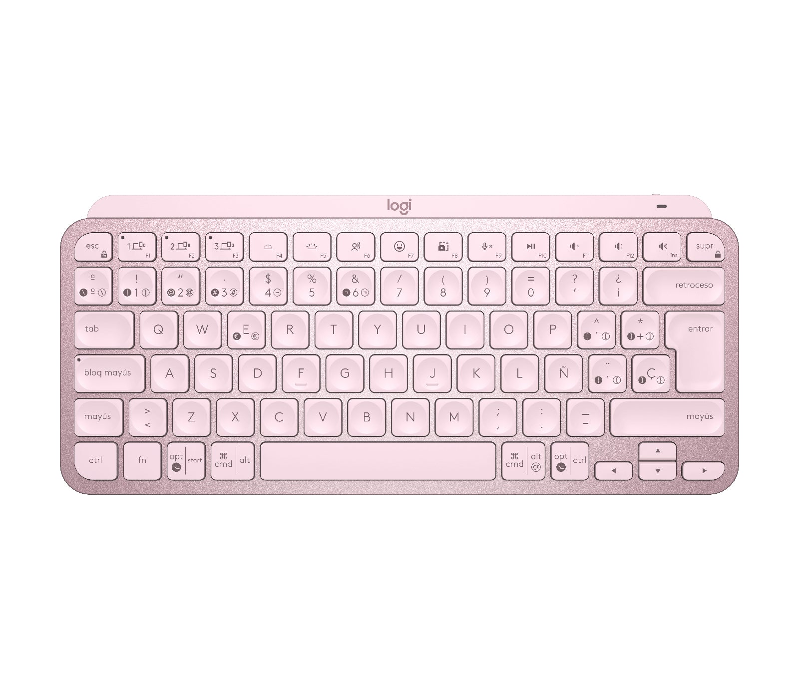 Teclado Logitech MX Keys Mini 920-010478 - Inalámbrico, Rosa, Compacto Imagen principal del producto
