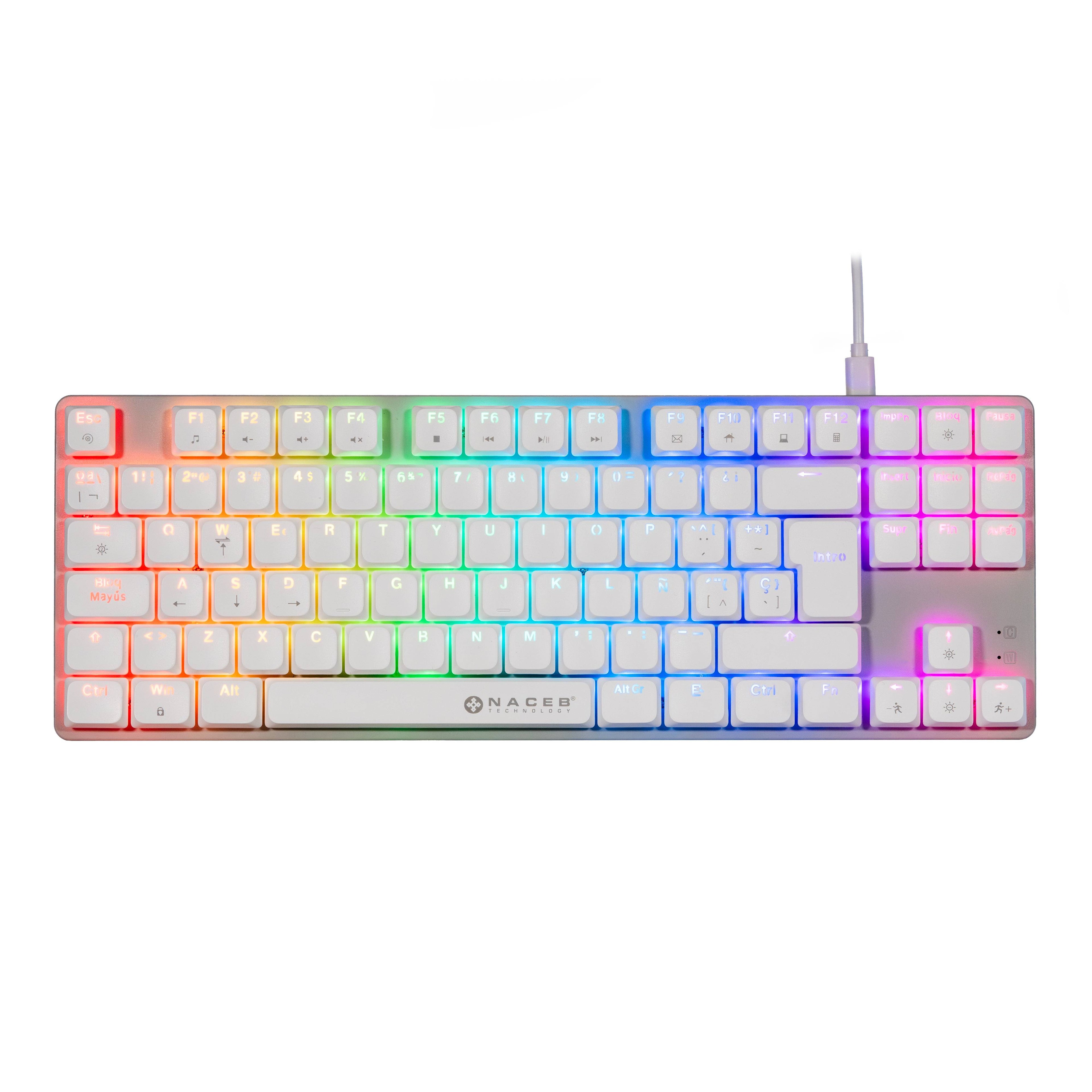Teclado Mecánico Naceb TKL Gaming NA-0971 - RGB Low Profile 87 Teclas