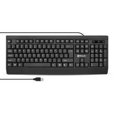 Teclado BROBOTIX 6007181 - USB, Antiderrames, Ultra Silencioso, Español