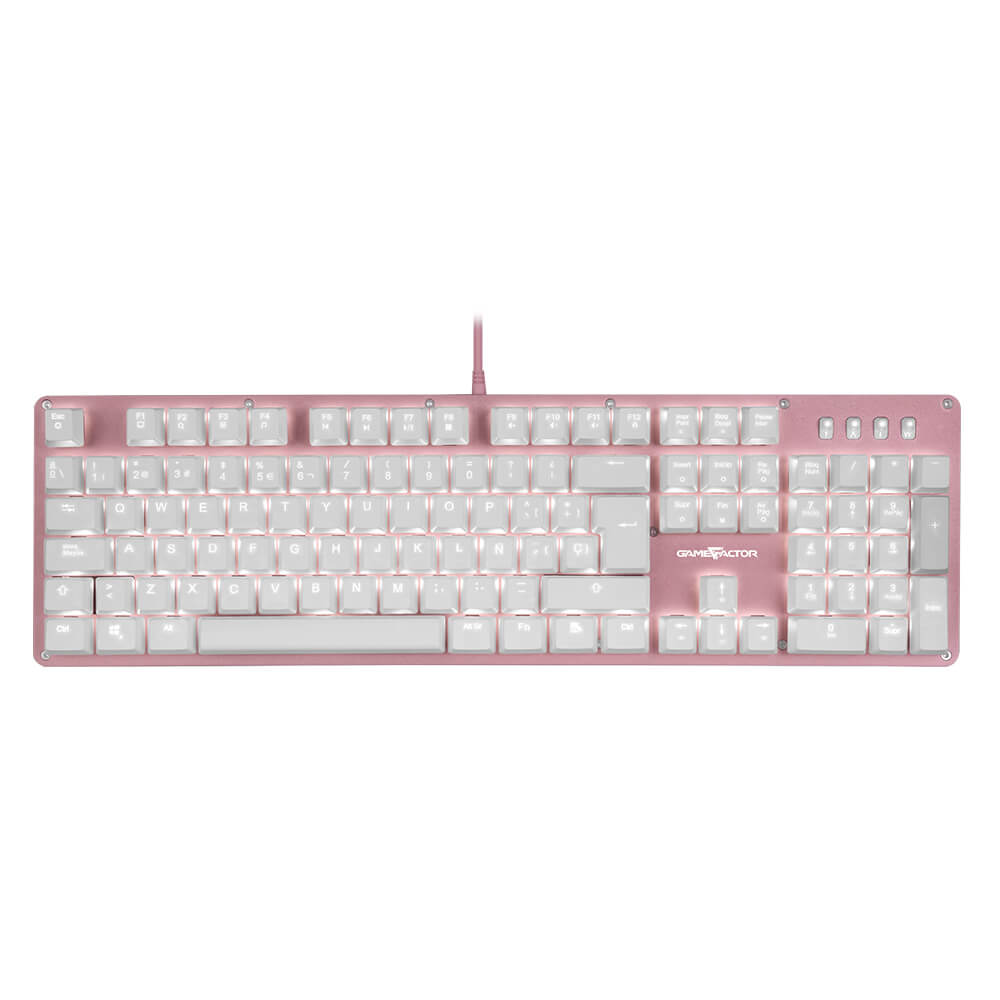 Teclado Mecánico Game Factor KBG400-PK-RD Switch Red - Gaming Rosa y Rojo Imagen principal del producto