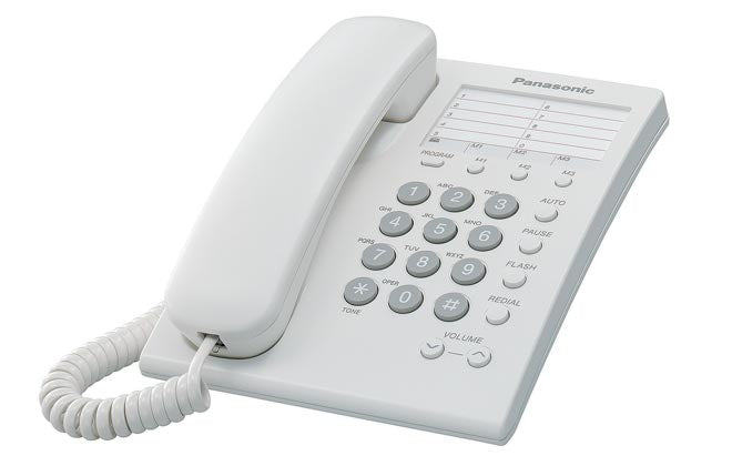 Teléfono Analógico Panasonic KX-TS550MEW - Marcador Rápido 10 Números