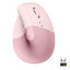 Mouse Logitech Lift Vertical Ergonómico - Inalámbrico Bluetooth, Óptico, Rosa