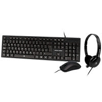 Kit Teclado Mouse y Diadema Perfect Choice PC-201717 - Micrófono Integrado USB