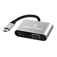 Adaptador USB Tipo C a HDMI y VGA Perfect Choice PC-101284 - 4K@60Hz Imagen principal del producto