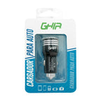Cargador para Auto GHIA GAC-176 - 2 Puertos USB, Protección Inteligente