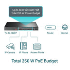 Switch TP-Link TL-SL1226P 24 Puertos POE + 2 Gigabit - Para Rack 19"