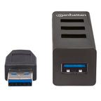 Hub USB Manhattan 163828 - 3 Puertos USB 2.0 y 1 Puerto USB 3.0