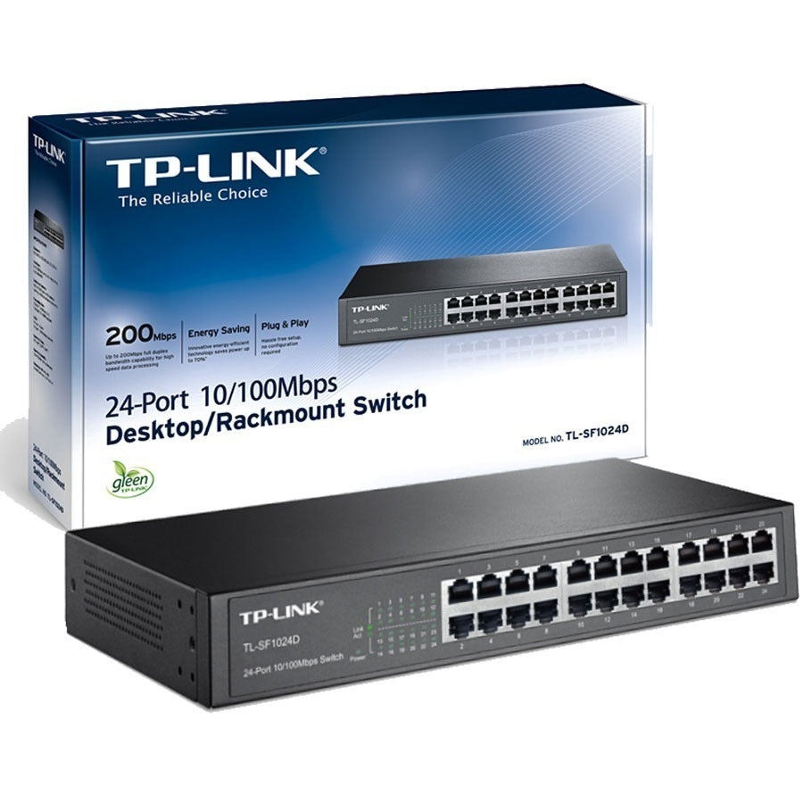 Switch TP-Link TL-SF1024D 24 Puertos 10/100 Mbps - Montable en Rack