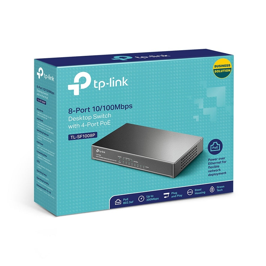 Switch TP-Link TL-SF1008P 8 Puertos 10/100 Mbps con 4 Puertos PoE
