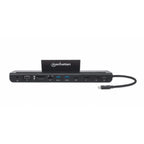 Docking Station Manhattan USB-C 11 Puertos - HDMI, DisplayPort, VGA, Ethernet, SD