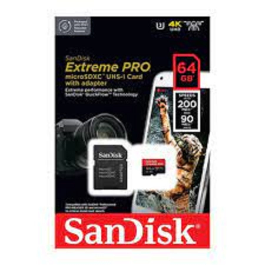 Memoria SanDisk Micro SDXC 64GB Extreme Pro - 200MB/s 4K Clase 10 A2 V30
