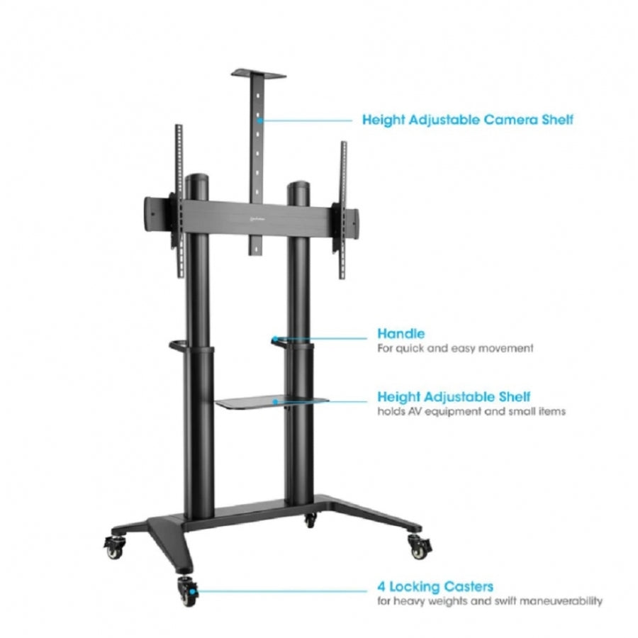 Soporte TV Manhattan 462341 - Móvil para 70 a 120 pulgadas, 140 kg, Ultra Resistente