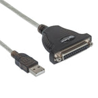 Convertidor Manhattan 336581 USB a Paralelo DB25 - 1.8m, 1.2 Mbps