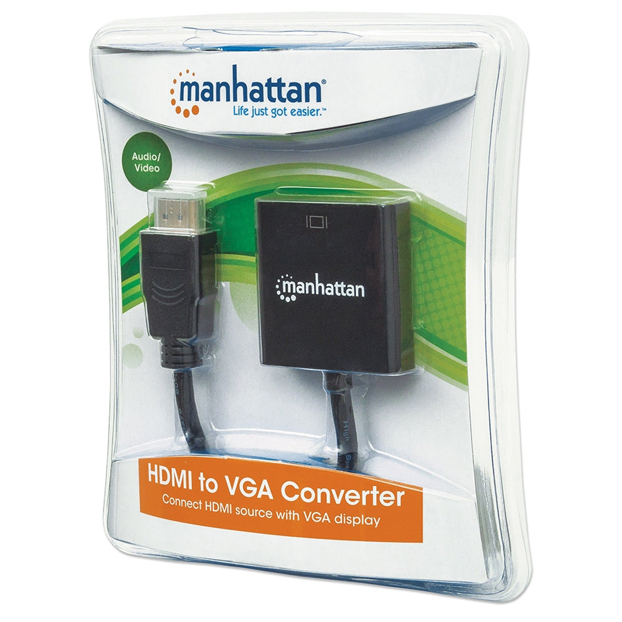 Convertidor HDMI a VGA Manhattan 151436 - Cable Blindado 30cm