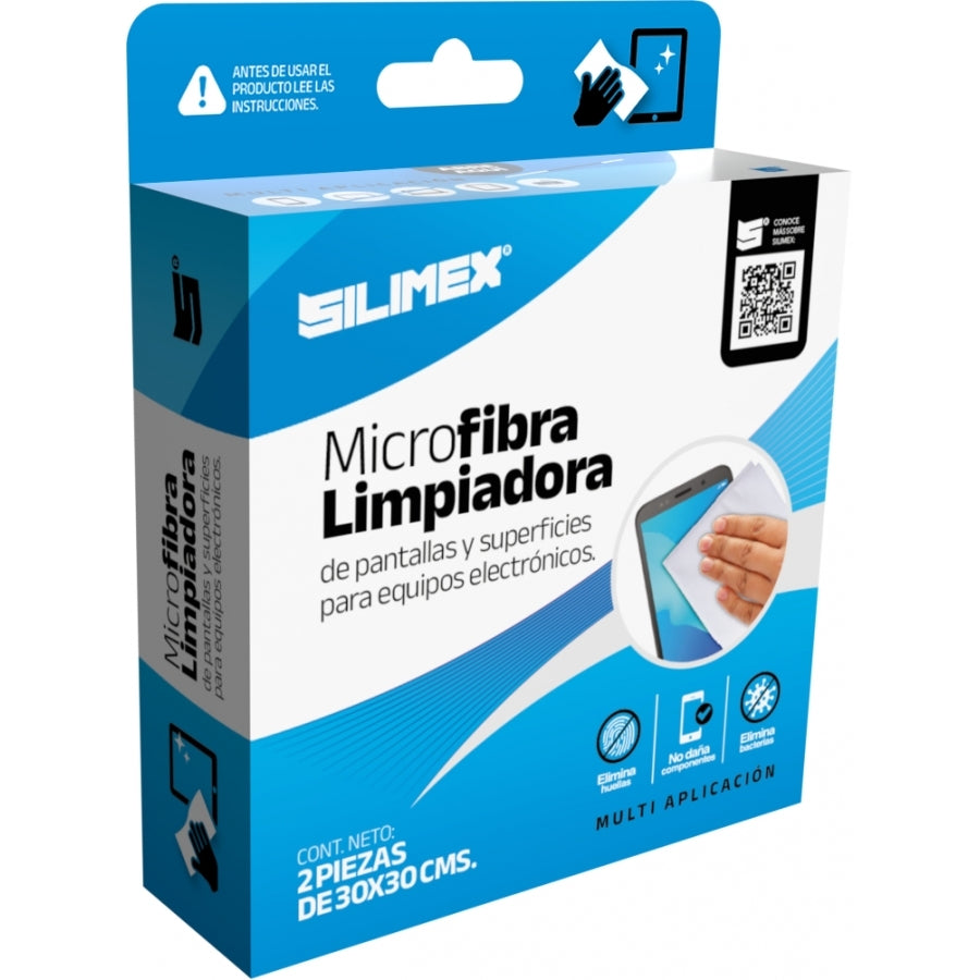 Toallas Microfibra SILIMEX para Pantallas - 2 Piezas, No Rayan, Lavables