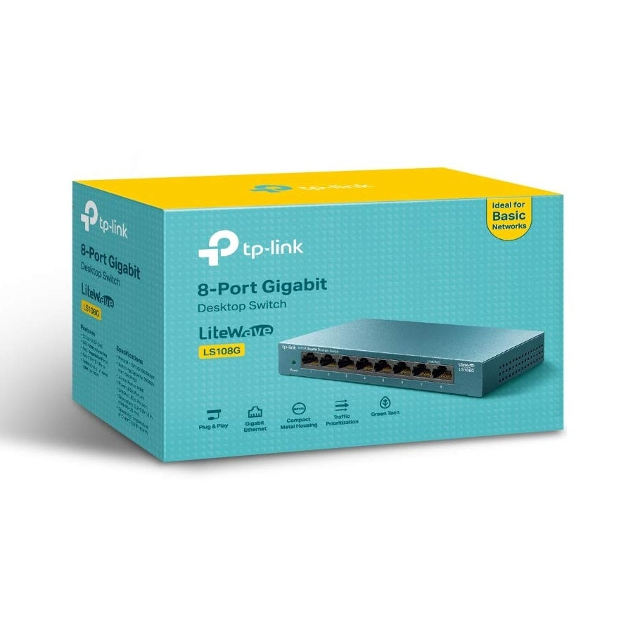 Switch TP-Link LS108G 8 Puertos Gigabit Ethernet - Desktop sin Administración Imagen secundaria del producto
