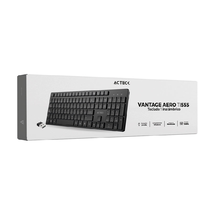 Teclado Inalámbrico ACTECK VANTAGE AERO TI555 2.4GHz - 105 Teclas Multimedia