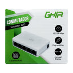 Switch Ghia GNW-S1 5 Puertos RJ45 10/100 Mbps - Auto MDI/MDIX