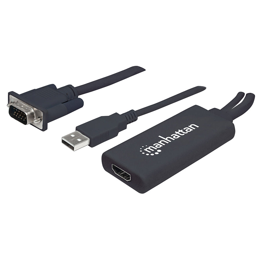 Convertidor VGA USB a HDMI Manhattan 152426 - Audio, Full HD, HDCP