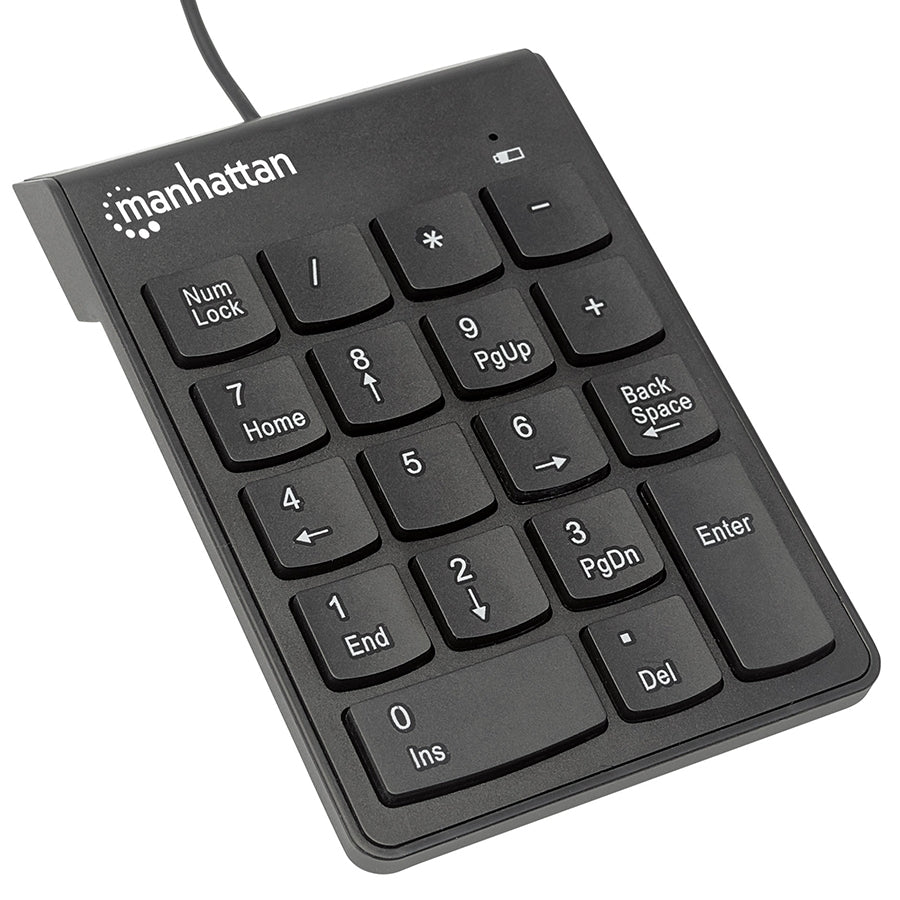 Teclado numérico Manhattan 176354 USB - 18 teclas, cable 1.29m, Negro Imagen principal del producto