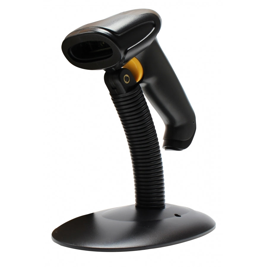 Lector de Códigos de Barras Ghia GSLB1 - Laser USB con Base, 300 Escaneos/seg