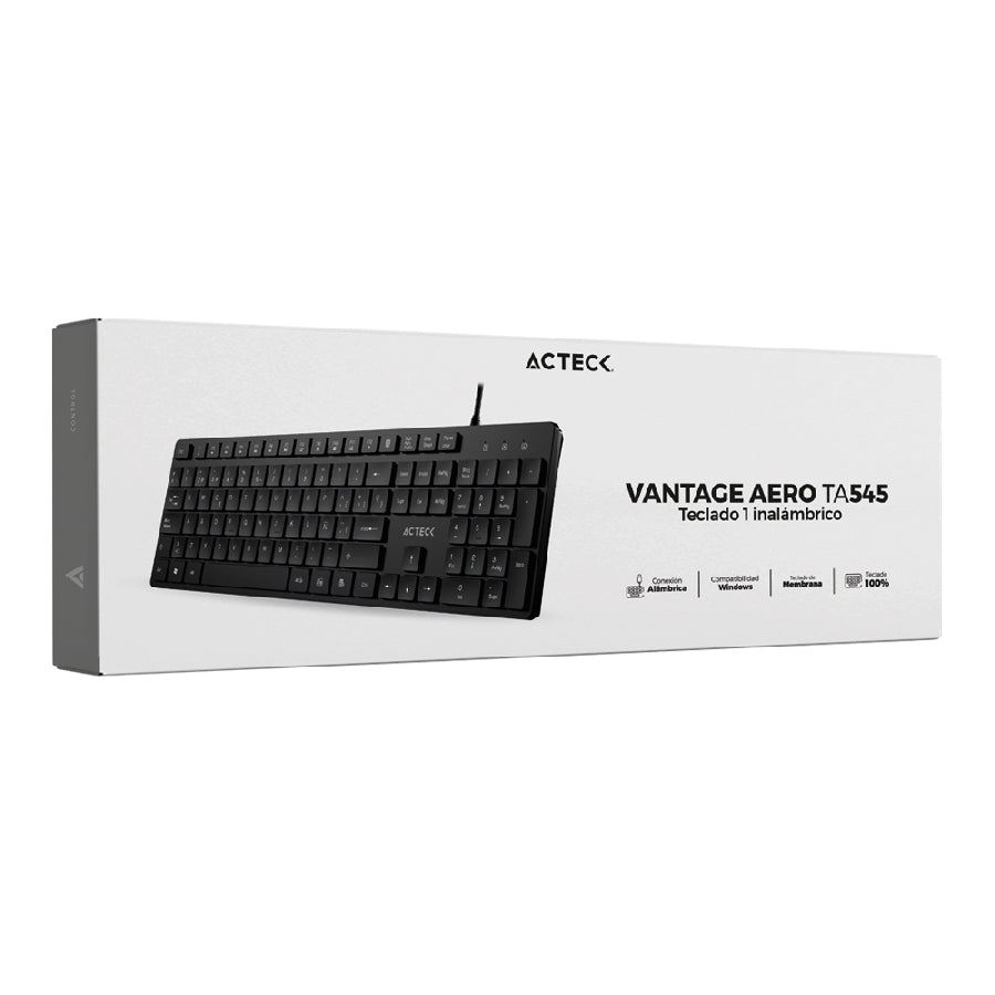 Teclado Acteck Vantage Aero TA545 Alambrico USB - 105 Teclas Multimedia Español