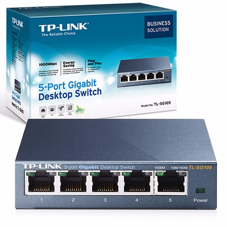 Switch TP-Link TL-SG105 5 Puertos Gigabit Ethernet - Escritorio sin ventilador