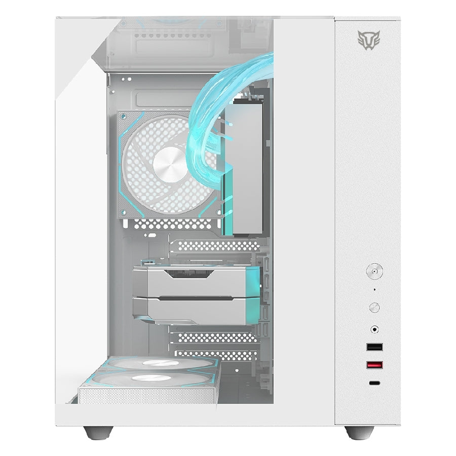 Gabinete Gamer Balam Rush Tank Majestic 6600 - Media Torre ATX, Triple Cristal Templado, 3 Ventiladores ARGB