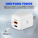 Cargador de pared Vorago AU-355 30W USB-C - Fast Charge Power Delivery 3.0