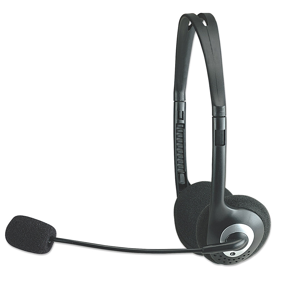 Audífono Diadema Manhattan 164429 - Micrófono Omnidireccional, Cable 2m