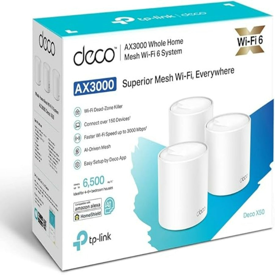 Router TP-Link Deco X10 3-Pack WiFi 6 AX1500 - Cobertura Mesh para Toda la Casa