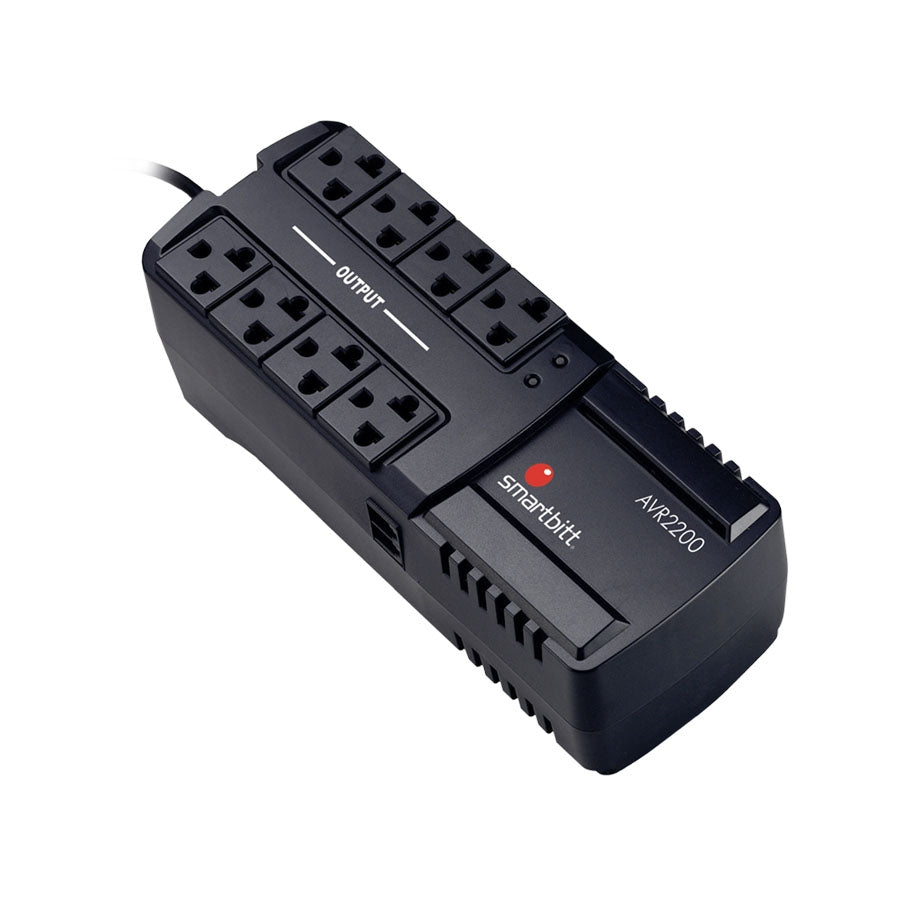 Regulador SMARTBITT SBAVR2200 8 Contactos 2200 VA - Protección de Voltaje Imagen secundaria del producto