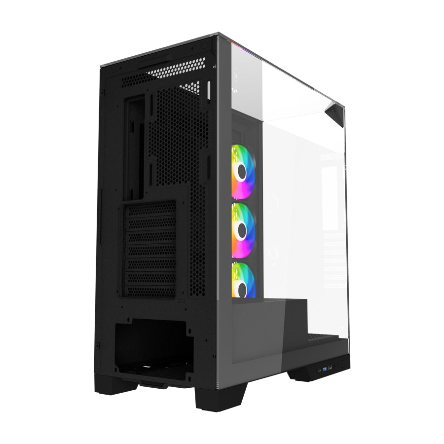 Gabinete Ocelot Gaming Glass Hunter 3 - Triple Cristal Templado, 3 Ventiladores ARGB
