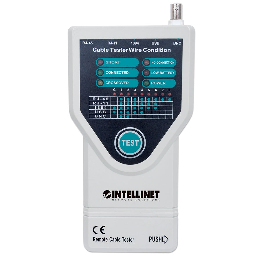 Probador de Cables Intellinet 780094 - RJ45, RJ11, USB y Firewire Imagen principal del producto