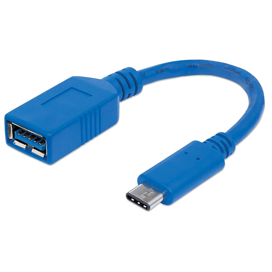 Cable USB 3.1 Manhattan 353540 Tipo-C a USB-A - 15cm, Blindado