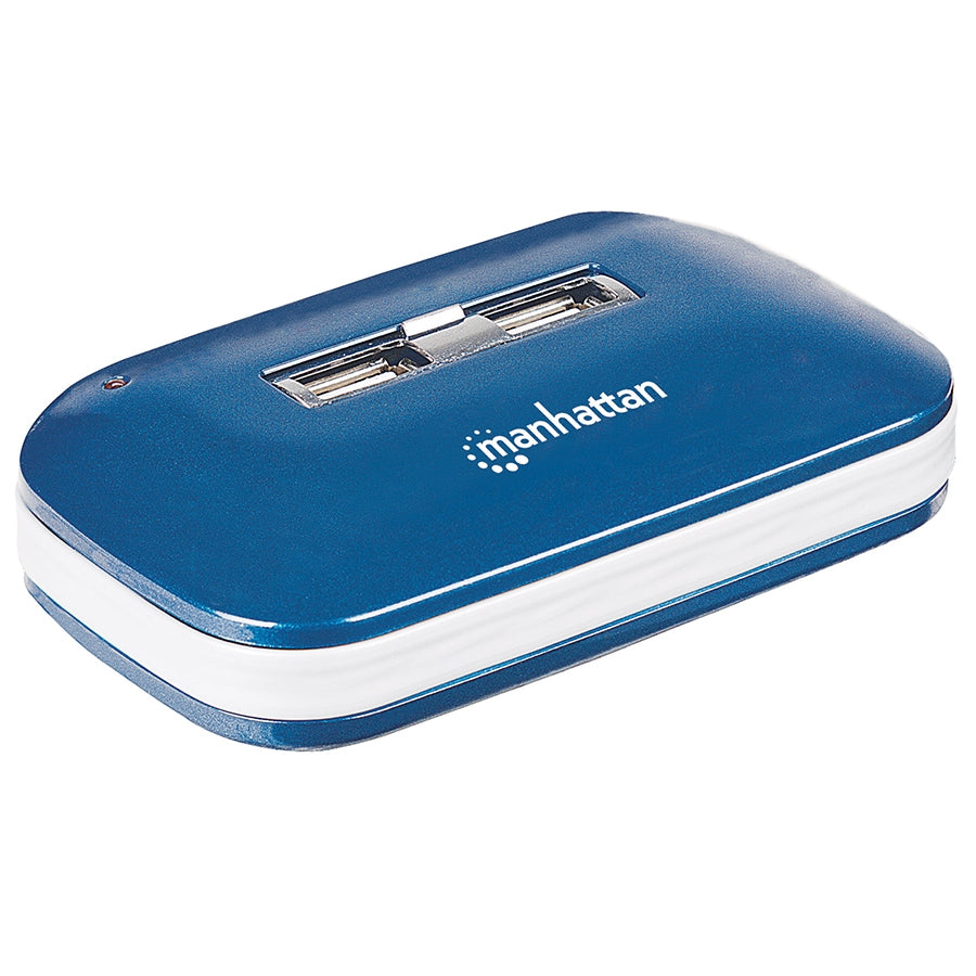 Hub USB Manhattan 161039 7 Puertos USB 2.0 - Alta velocidad 480 Mbps con fuente