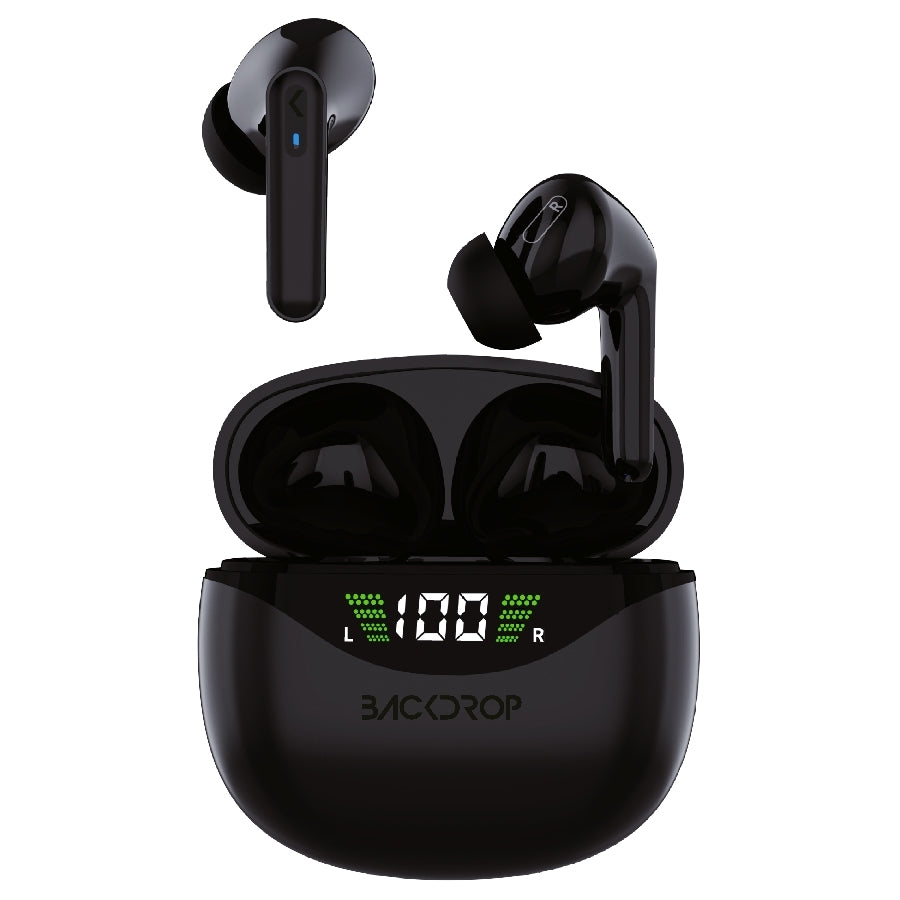Audífonos Inalámbricos Backdrop TWS-3N - Control Táctil, Pantalla Digital, Bluetooth 5.0