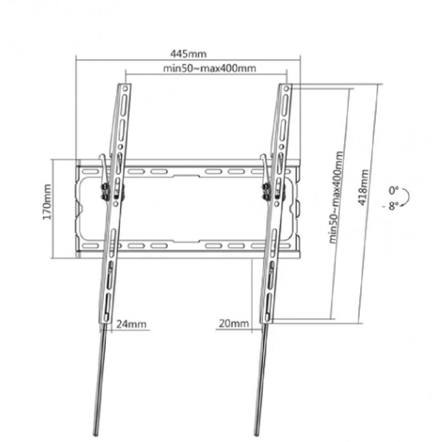 Soporte Manhattan 462402 para TV 32-70 pulgadas - Ultradelgado con inclinación Imagen principal del producto