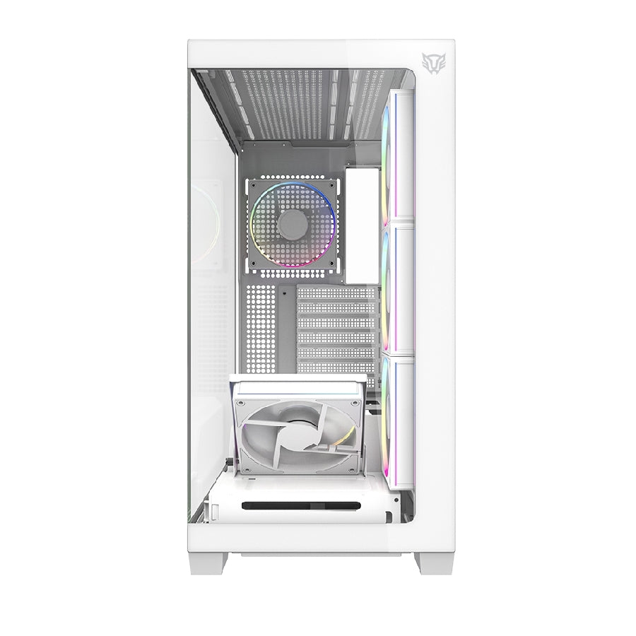 Gabinete Gamer Balam Rush Tank Polar BR-941488 - Media Torre ATX, Cristal Templado, ARGB