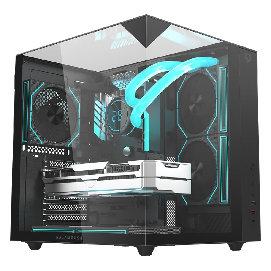 Gabinete Gamer Balam Rush Tank Majestic 6600 - Cristal Templado, ARGB, Dual Chamber