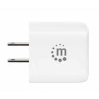 Cargador de pared Manhattan 406291 - 20W dual USB-C y USB-A blanco