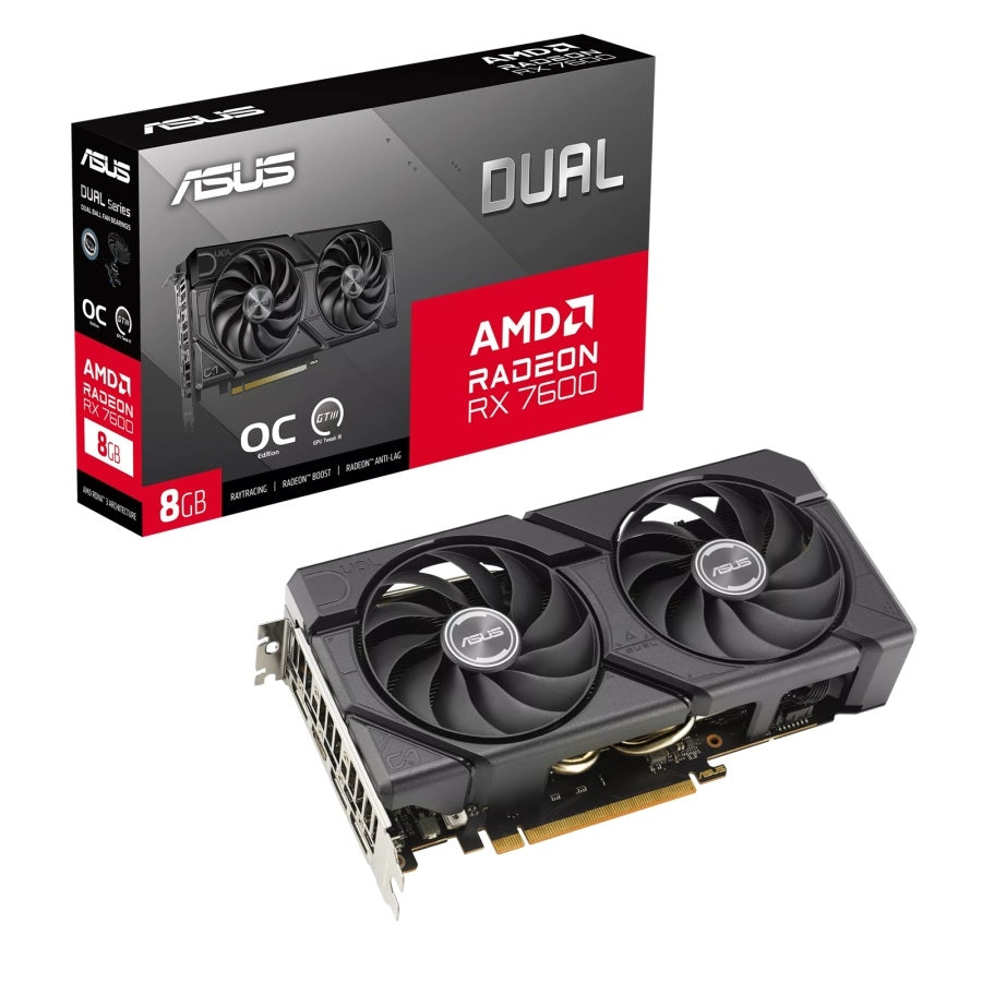 Tarjeta de Video ASUS Radeon RX7600 8GB GDDR6 - PCIe 4.0, HDMI, 3xDisplayPort