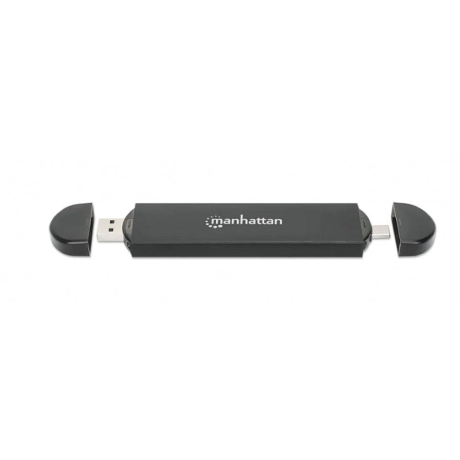 Gabinete Manhattan 130639 USB-C M.2 NVMe y SATA - Aluminio, USB 3.2
