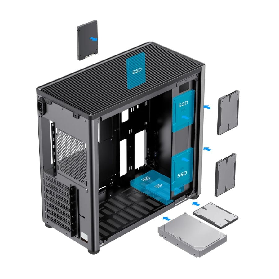 Gabinete Gamer Balam Rush Eris BR-935654 Media Torre - Cristal Templado LED