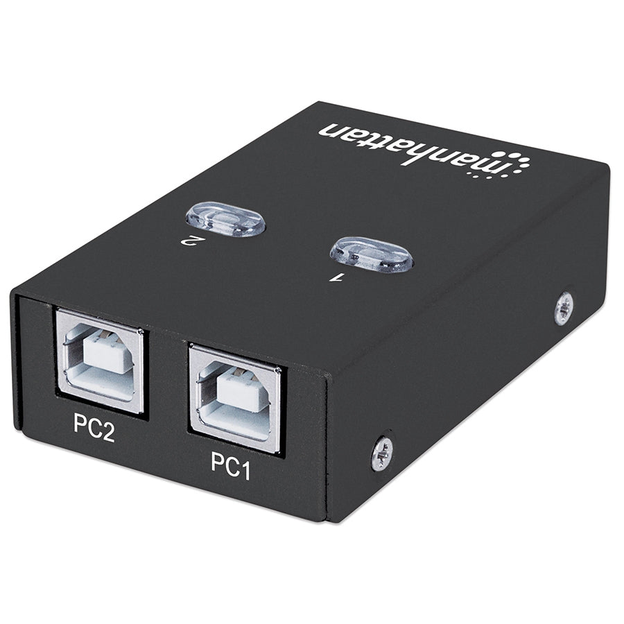 Multiplexor USB Manhattan 162005 - Comparte 1 Dispositivo en 2 PC
