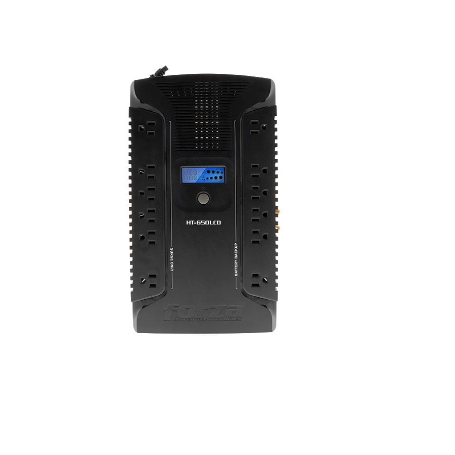 UPS FORZA HT-650LCD 650VA/390W - 12 Contactos, LCD, USB, Protección Sobrecarga