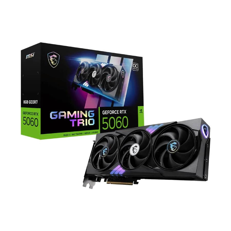 Tarjeta de Video MSI RTX 5060 8G Gaming Trio OC - 8GB GDDR6, PCIe 4.0, Refrigeración Avanzada